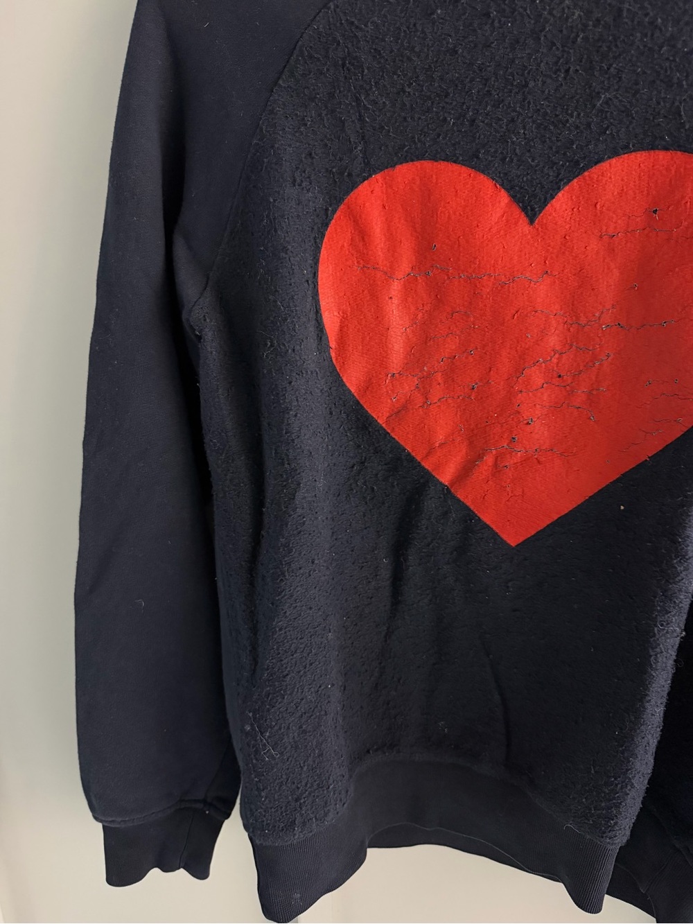 MSGM Italy #love Red Graphic Heart Sweatshirt Navy XS - Picture 7 of 11